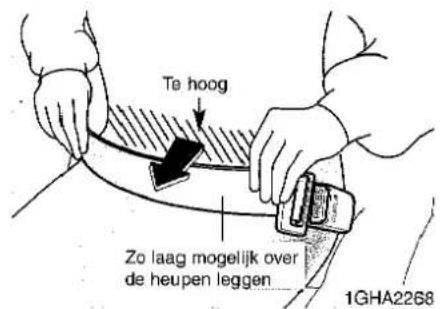 Te hoog Zo laag mogelijk over de heupen leggen 1GHA2268