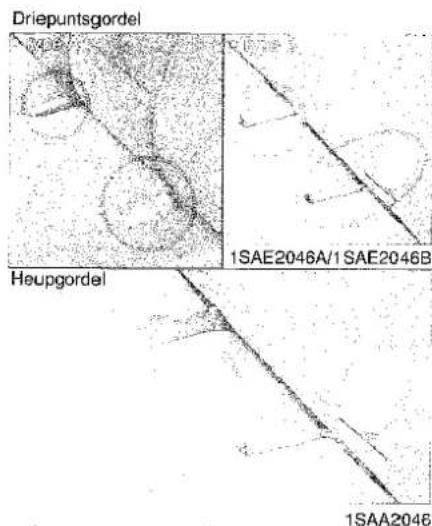 Driepuntsgordel 1SAE2046A/1 SAE2046B Heupgordel 1SAA2046