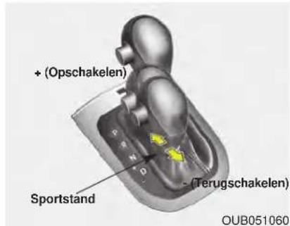 + (Opschakelen) Sportstand -(Terugschakelen) OUB051060