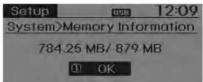 Setup USB 12:09 System>Memory Information 784.25 MB/ 879 MB OK