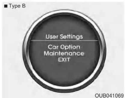 Type B User Settings Car Option Maintenance EXIT OUB041069