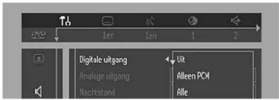 DV0 1er 1en 1 2 Digitale uitgang Uit Analoge uitgang Alleen PCM Nachstand Alle