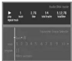Audio Disk mode Play output track 1 2.78 14 1.12.78 time track total time play track 1 2 3 4 5 6 7 8 9 10 play track 1 2 3 4 5 6 7 8 9 10 play track 1 2 3 4 5 6 7 8 9 10