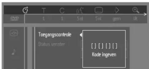 Toegangscontrole Status venster [ ] [ ] [ ] Kode ingeven