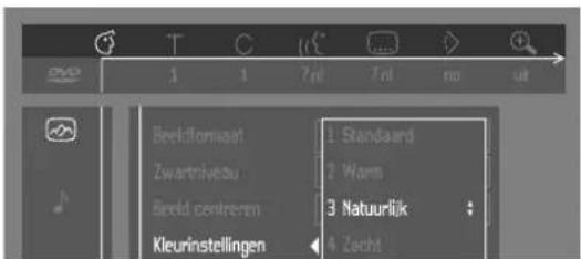 Beeflformaat Zwartriveau Géreld centrenn Kleurinstellingen 1. Standaard 2. Warm 3. Natuurlijk 4. Zacht