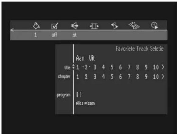 1 off st Favorite Track Seletie Aan Uit title 1 · 2 · 3 4 5 6 7 8 9 10 > chapter 1 2 3 4 5 6 7 8 9 10 > program [ ] Riles wissen