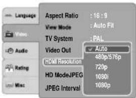 Language Aspect Ratio : 16:9 View Mode : Auto Fit TV System : PAL Video Out HDMI Resolution 720p HD ModeJPEG 1080p JPEG Interval 1080p Audio 480p/576p