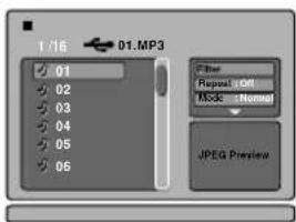 1 /16 01.MP3 01 02 03 04 05 06 Fines Repeat off M Mode Normal JPEG Preview