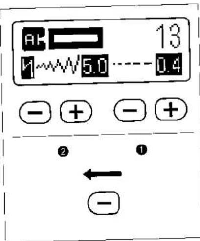 AC 13 V 5.0 0.4 - + - + ② ① ← -