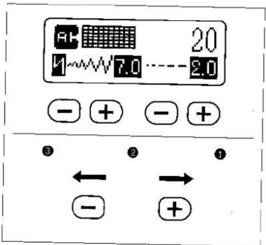20 7.0 - 2.0 - + - + ③ ② ① ← → - +