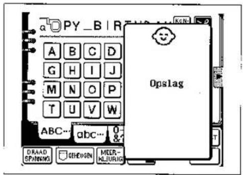BROTHER Super Galaxie M2100 - Voorbeeld: Opslaan van het patroon "HAPPY BIRTHDAY" op geheugenpagina 1. - 1