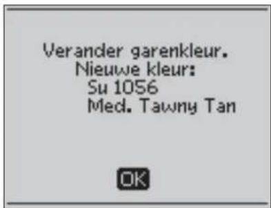 Verander garenkleur. Nieuwe kleur: Su 1056 Med. Tawny Tan