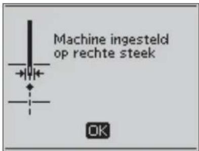 Machine ingesteld op rechte steek OK