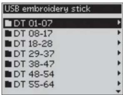 USB embroidery stick DT 01-07 DT 08-17 DT 18-28 DT 29-37 DT 38-47 DT 48-54 DT 55-64
