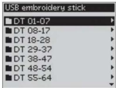 USB embroidery stick DT 01-07 DT 08-17 DT 18-28 DT 29-37 DT 38-47 DT 48-54 DT 55-64