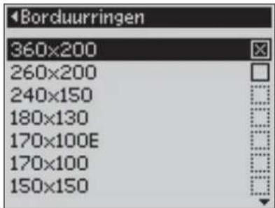 Borduurringen 360x200 260x200 240x150 180x130 170x100E 170x100 150x150