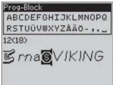Prog-Block ABCDEFGHIJKLMNOPQRSTUVWXYZAÖ- , . _ 12(18) rna®VIKING