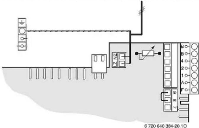 Junkers Cerastar ZWN 24-7 KE - Externe drietraps circulatiepomp (gemengde kring) aansluiten (230 V/AC, max. 100 W) - 1