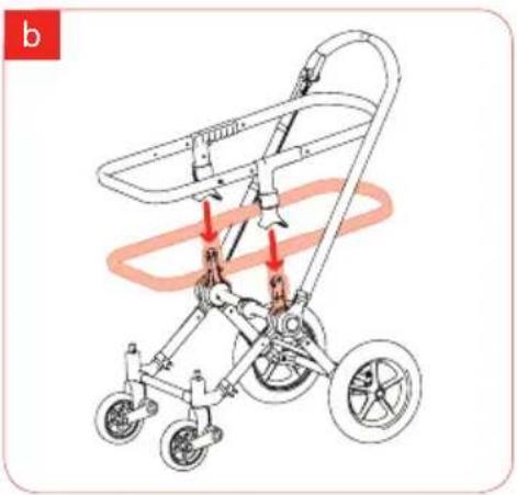 Bugaboo Gecko - stap 7 frame op onderstel plaatsen - 1