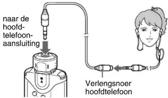 SONY NW-E503 Walkman - Het verlengsnoer voor de hoofdtelefoon gebruiken (NW-E505/E507) - 1