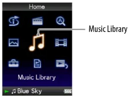 SONY NWZ-S516 Walkman - Nummers zoeken (Music Library) - 1