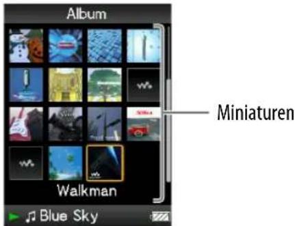 SONY NWZ-S516 Walkman - De functieknop in het miniatuurscherm\* gebruiken - 1