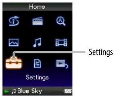 SONY NWZ-S516 Walkman - De helderheid van het scherm aanpassen (Brightness) - 1