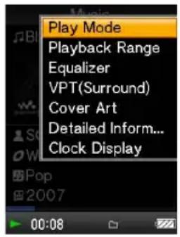 SONY NWZ-S516 Walkman - De OPTION-knop gebruiken - 1
