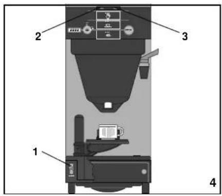 Douwe Egberts Cafitesse NG 100 - Aanduiding dat het reservoir met concentraat leeg is: - 1
