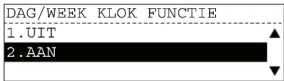 DAG/WEEK KLOK FUNCTIE 1.UIT 2.AAN