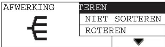 AFWERKING € TEREN NIET SORTEREN ROTEREN