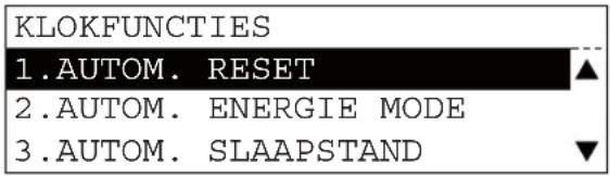 KLOKFUNCTIONS 1. AUTOM. RESET ▲ 2. AUTOM. ENERGIE MODE 3. AUTOM. SLAAPSTAND ▼