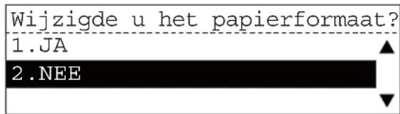Wijzigde u het papierformaat? 1.JA 2.NEE