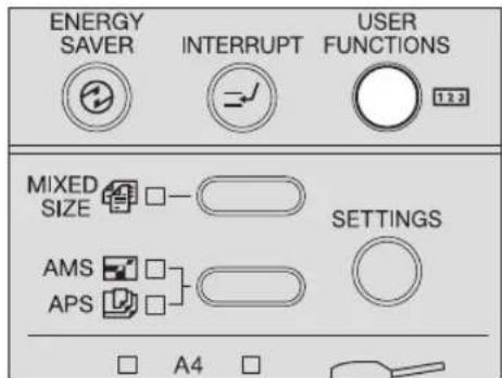 ENERGY SAVER INTERRUPT USER FUNCTIONS MIXED SIZE AMS APS A4 SETTINGS