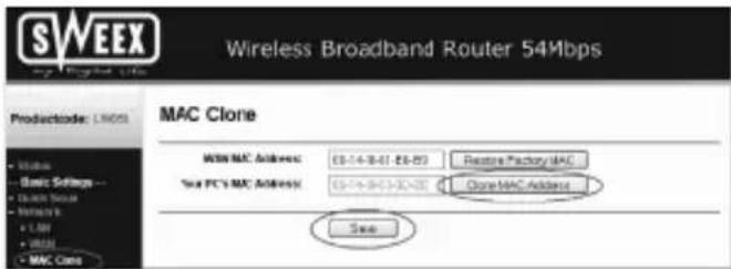 SWEEX LW050UK - Setting 2 DHCP with hostname - 2