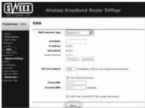 SWEEX LW050UK - Setting 1 DHCP without hostname - 1