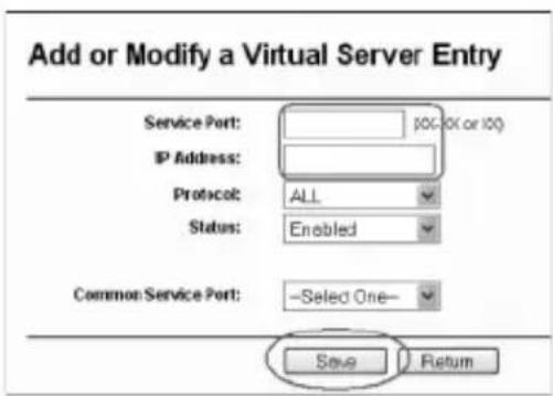 SWEEX LW050UK - Opening ports in the router (Forwarding and DMZ) - 2