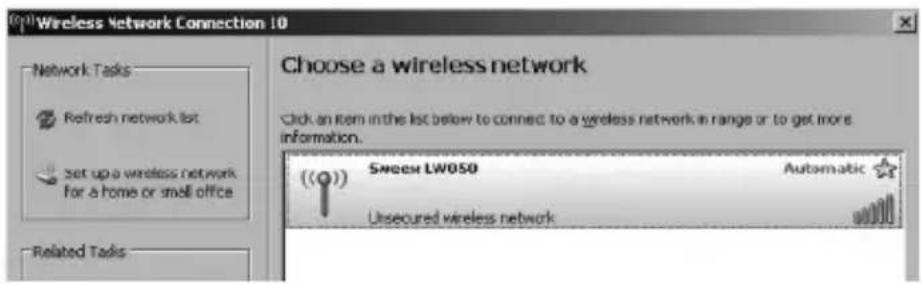 SWEEX LW050UK - Connecting the computer to the wireless network - 1