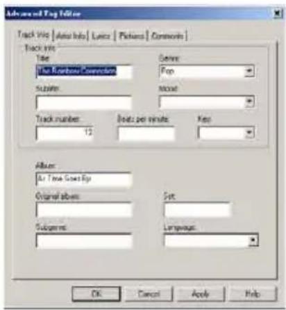 PHILIPS GoGear SA1VBE08 - Informatie over nummers bewerken met WMP11 - 2