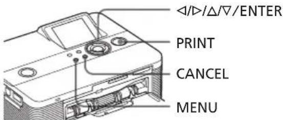 ◄/◄/Δ/▽/ENTER PRINT CANCEL MENU