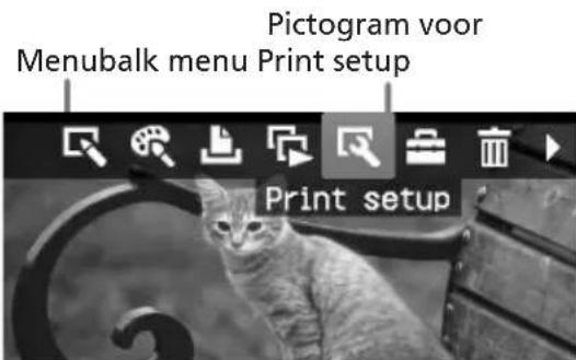 Pictogram voor Menubalk menu Print setup Print setup