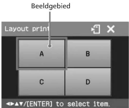 Beeldgebied Layout print A B C D ◄►▼/[ENTER] to select item.