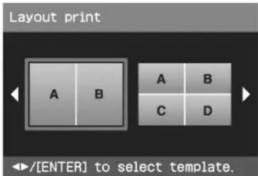 Layout print A B A B C D /[ENTER] to select template.