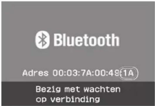 Bluetooth Adres 00:03:7A:00:49:1A Bezig met wachten op verbinding