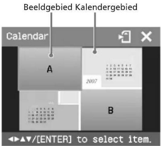 Beeldgebied Kalendergebied Calendar A 2007 B ◄►►/[ENTER] to select item.