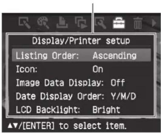 SONY DDP-FP60BT - De printervoorkeuren wijzigen (Display/Printer setup) - 3