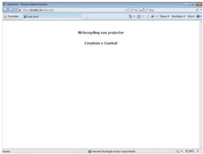 Webregeling van projector Crestron e-Control