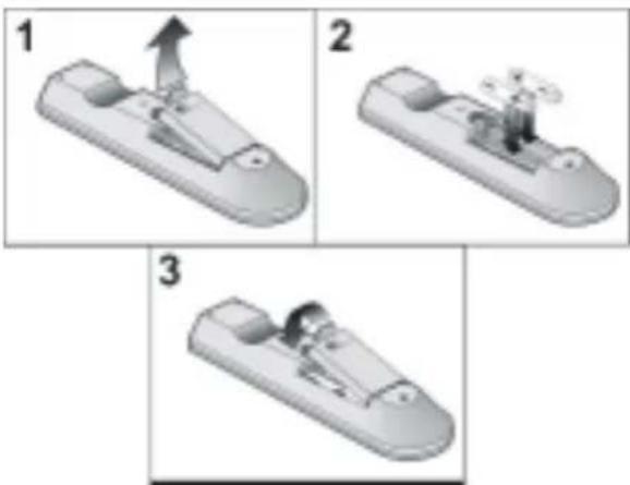 HITACHI 42PD6A10 - Batterijen in het afstandsbedieningsapparaat stoppen - 1