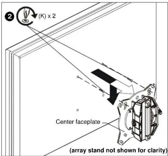 (K) x 2 Center faceplate (array stand not shown for clarity)