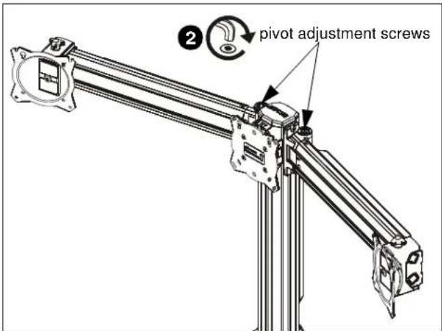 2 pivot adjustment screws